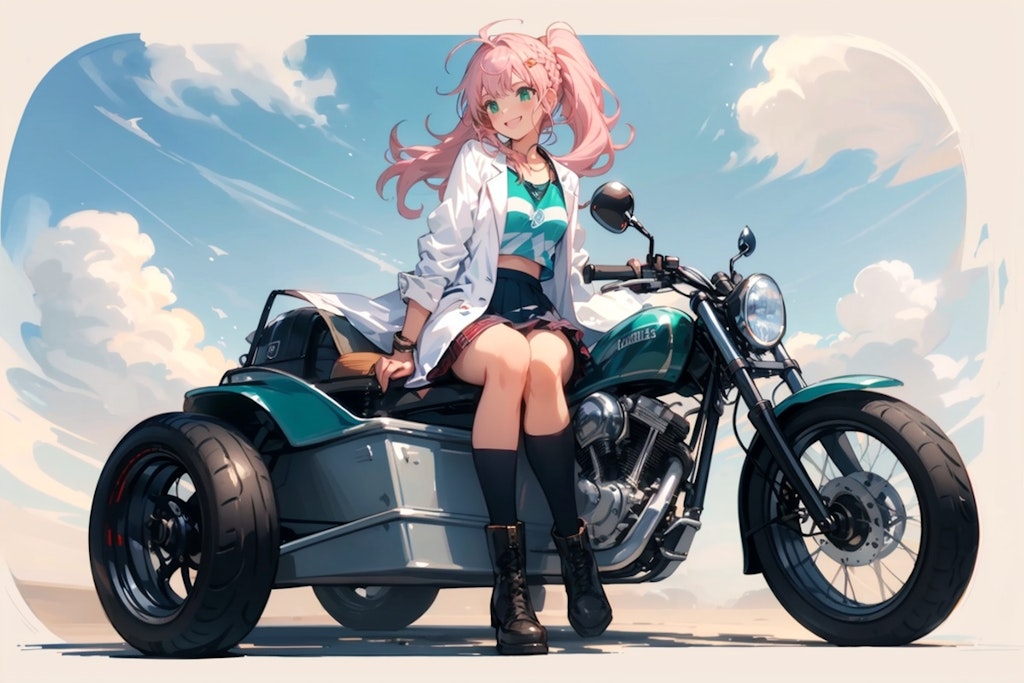 いざ、学園へ！(サイドカー付きバイクチャレンジ)