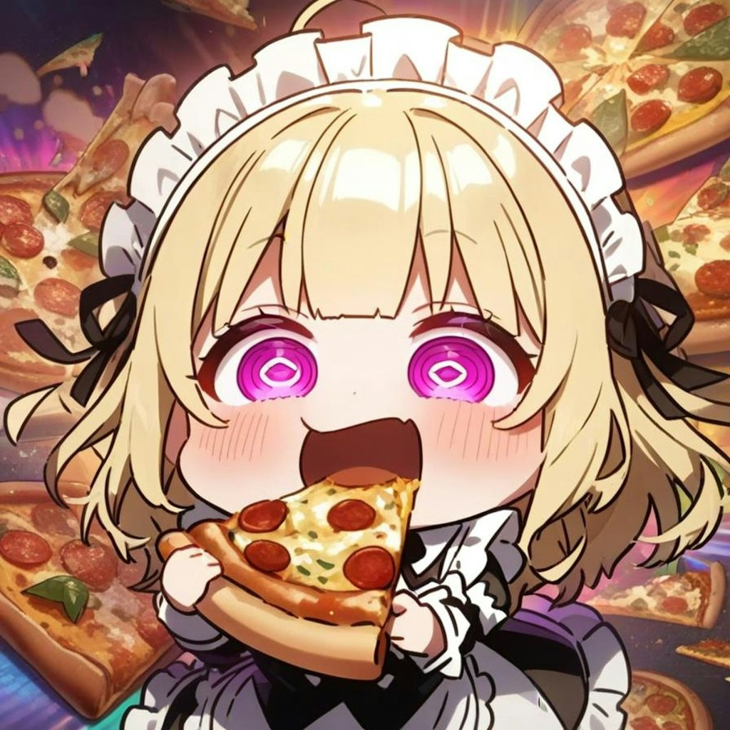 🍕2周年なので己を解放してみたらおピッツァでガン〇マリしちゃった系メイドちゃん🍕