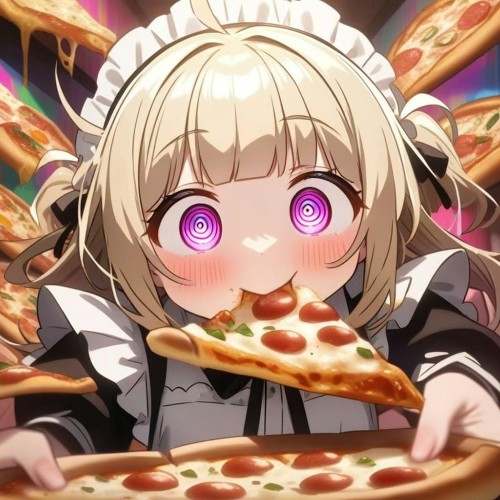 🍕2周年なので己を解放してみたらおピッツァでガン〇マリしちゃった系メイドちゃん🍕