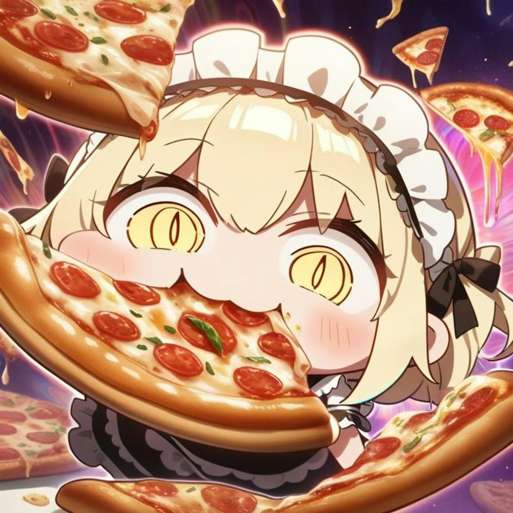 🍕2周年なので己を解放してみたらおピッツァでガン〇マリしちゃった系メイドちゃん🍕