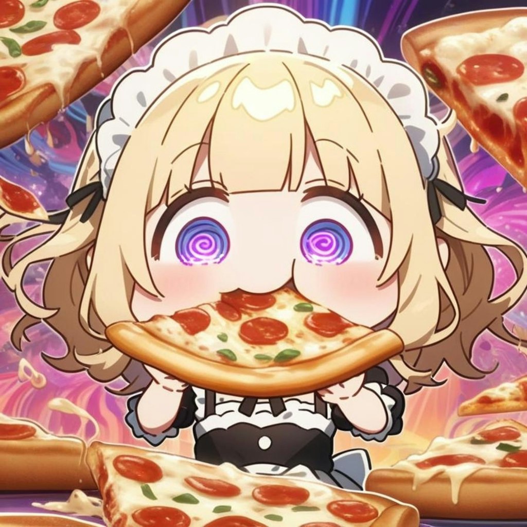 🍕2周年なので己を解放してみたらおピッツァでガン〇マリしちゃった系メイドちゃん🍕