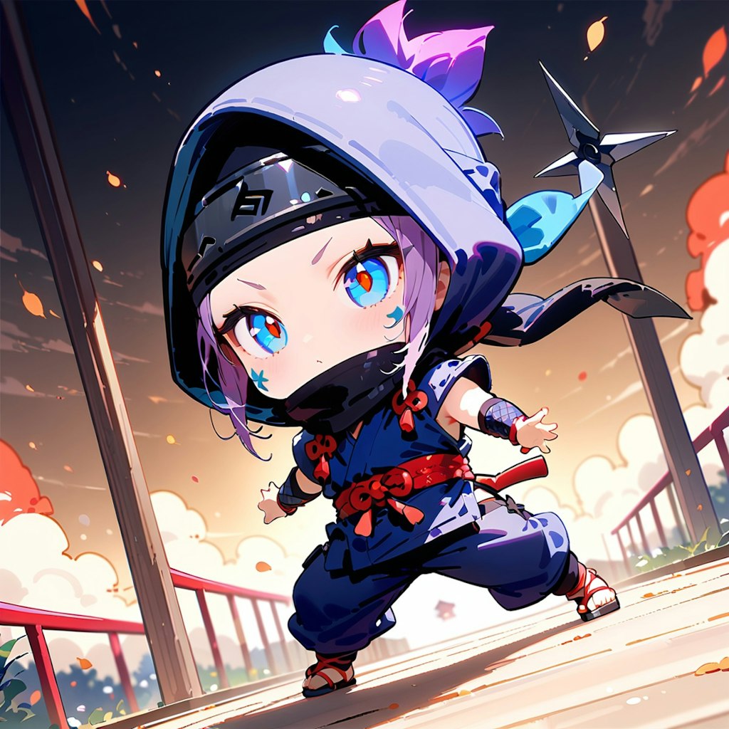 Here comes the little ninja!