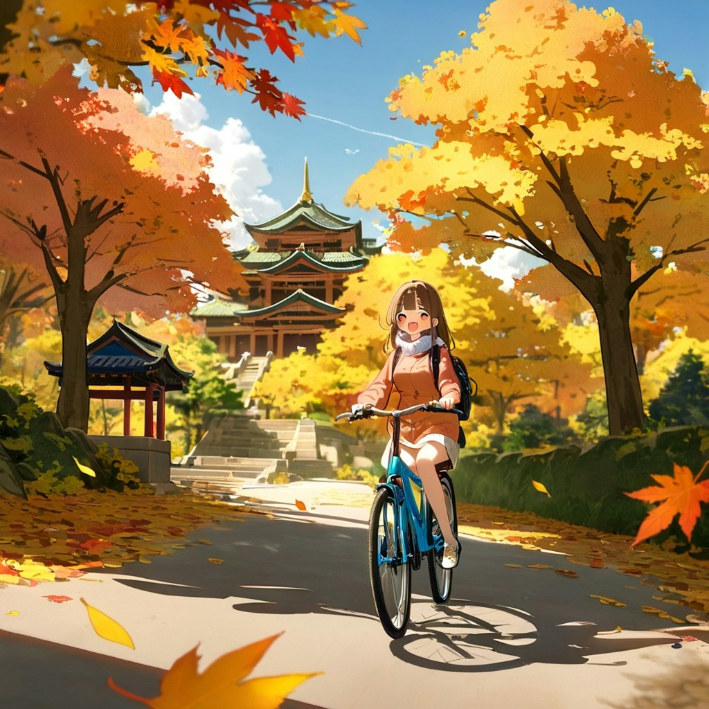 紅葉の山寺、サイクリング_ALTAIR