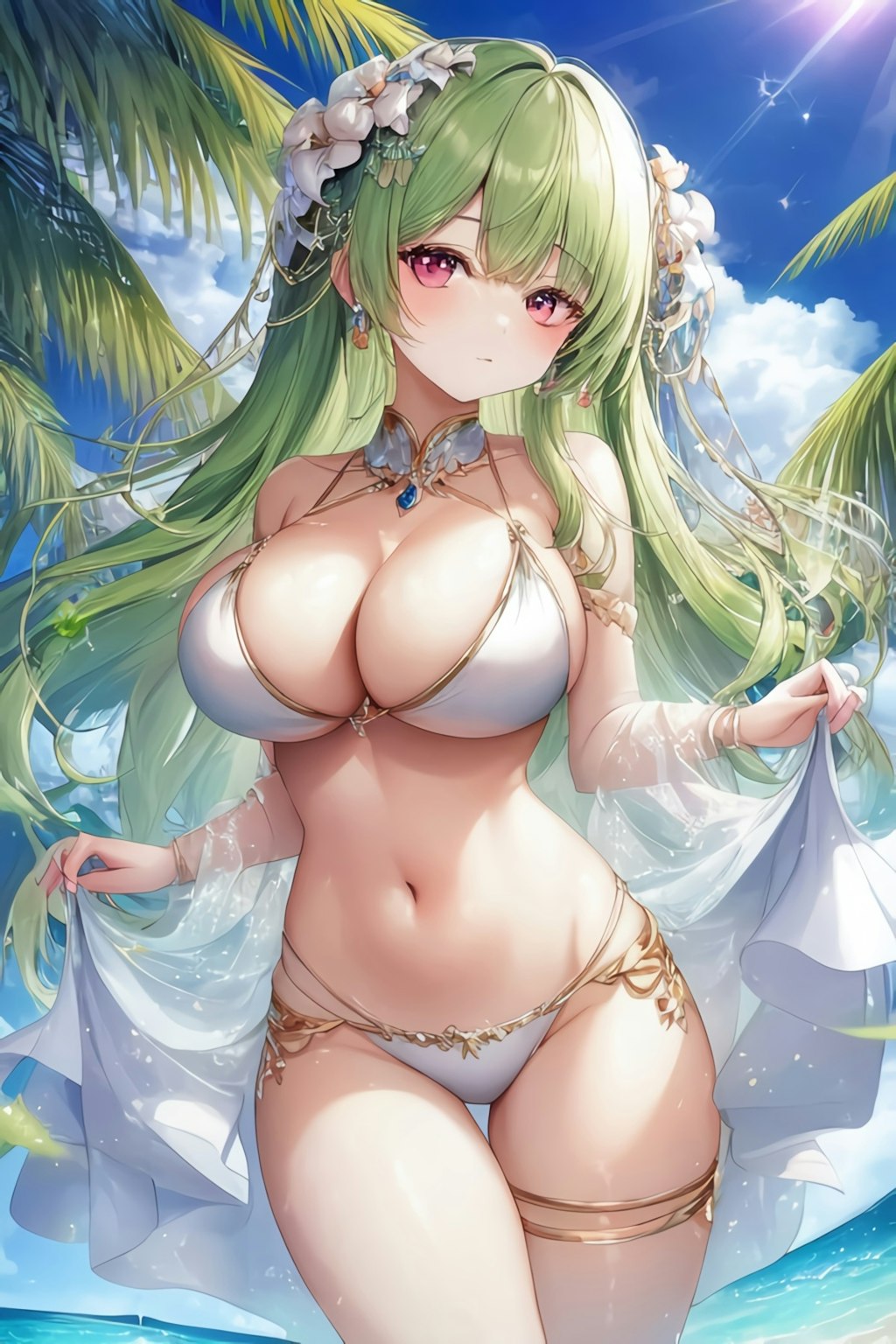 Shiny bikini girl