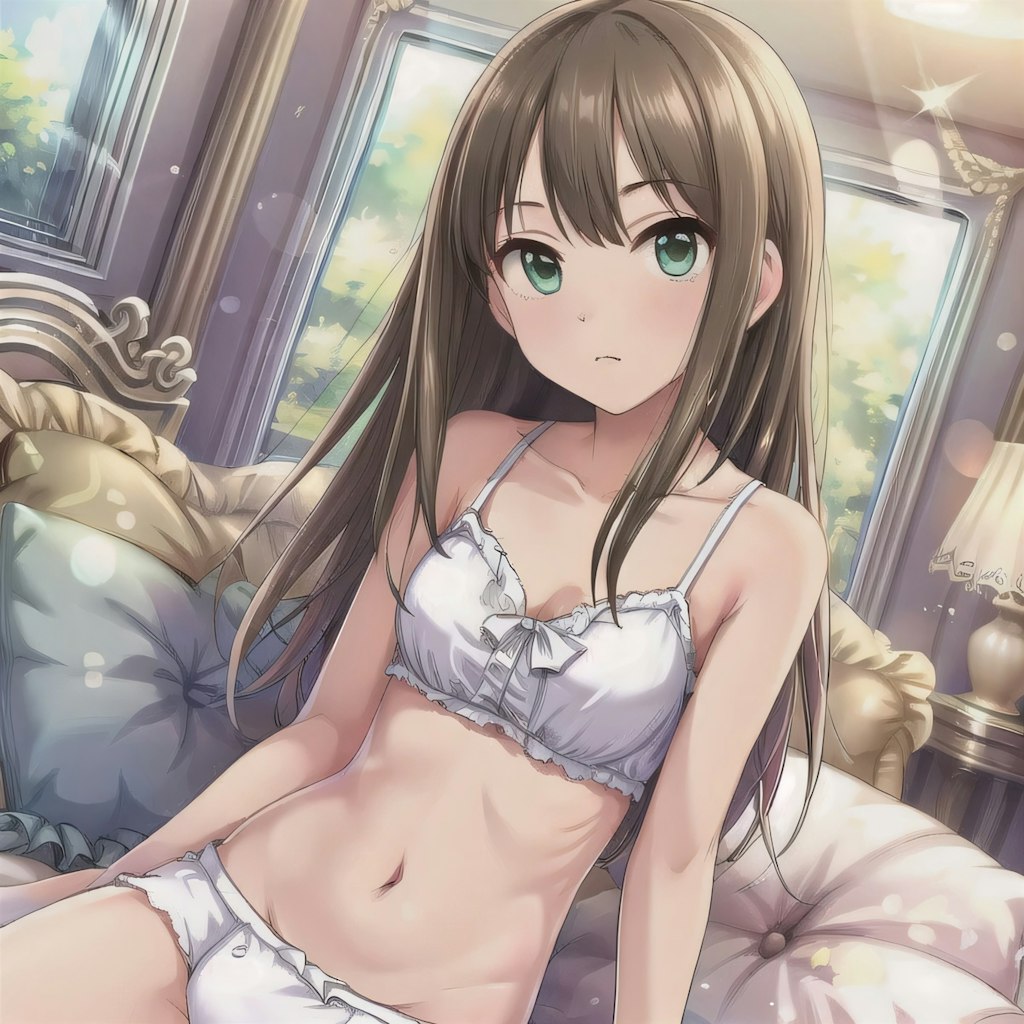 黒髪ロングで下着の少女２７
