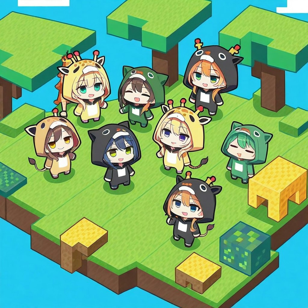 マインクラフト風キリン着ぐるみちび子ちゃん