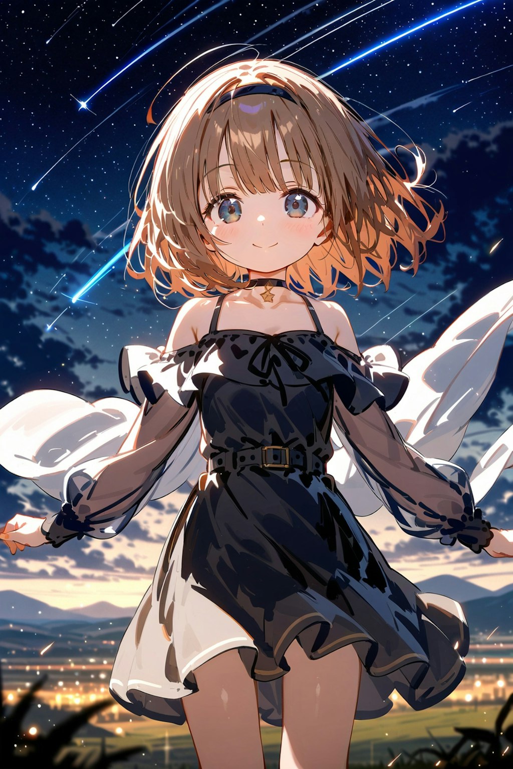 夜空　少女