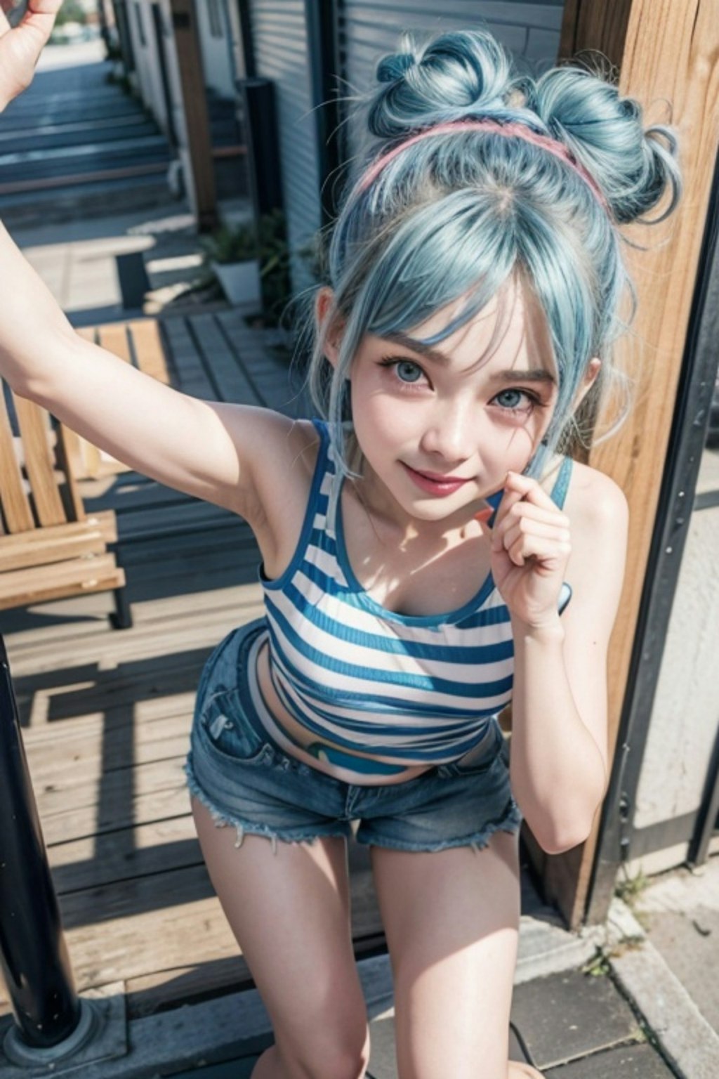 青髪の人