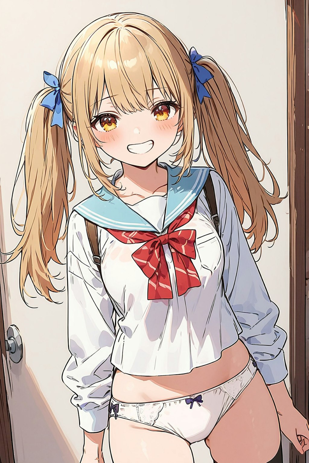 Serafuku twintails girl