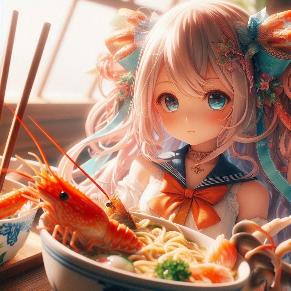 織姫と彦星が食べるseafood noodle