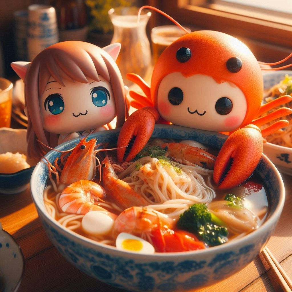 織姫と彦星が食べるseafood noodle