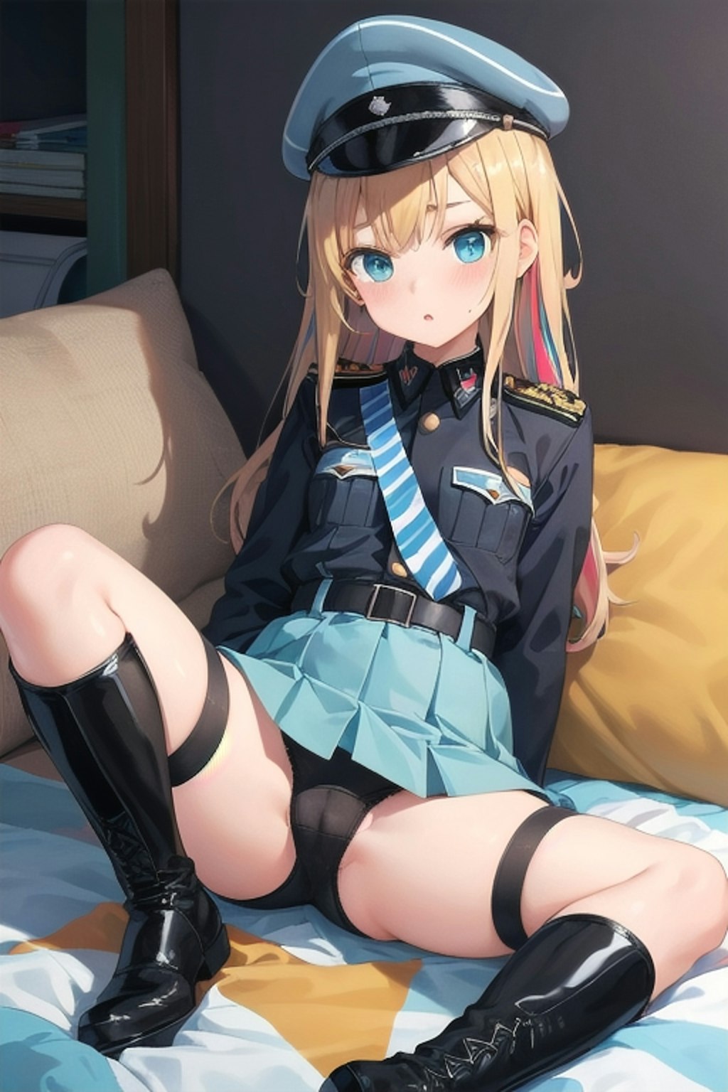 黒パン軍服少女