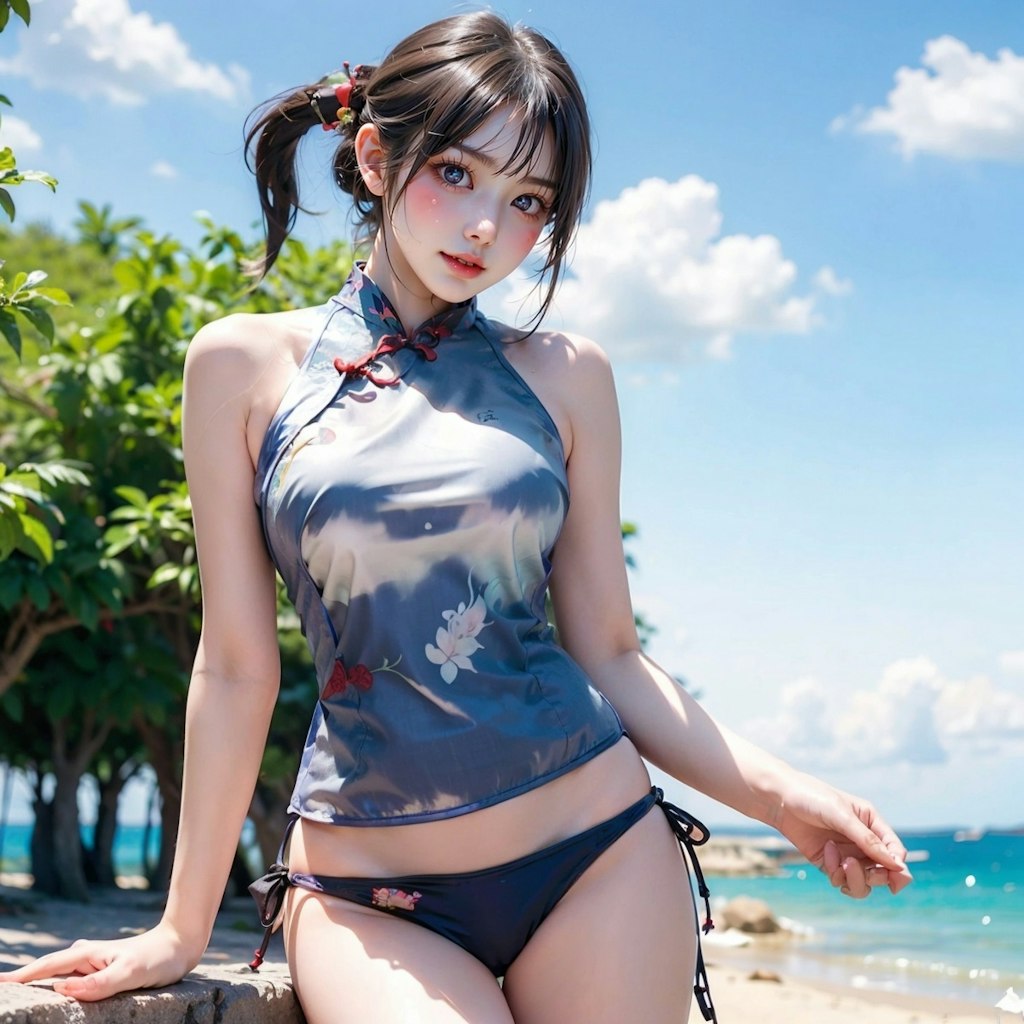 cheongsam style bikini