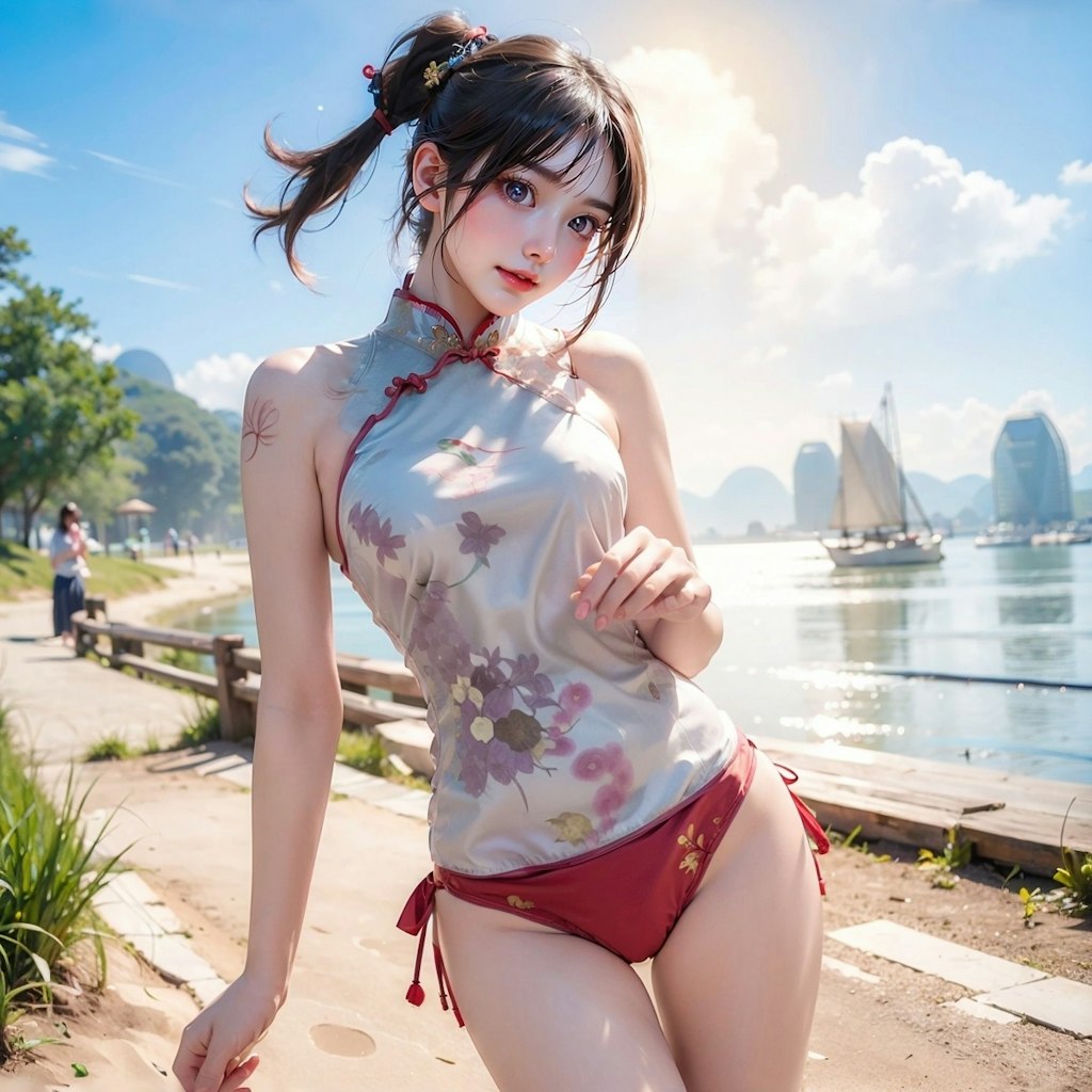 cheongsam style bikini