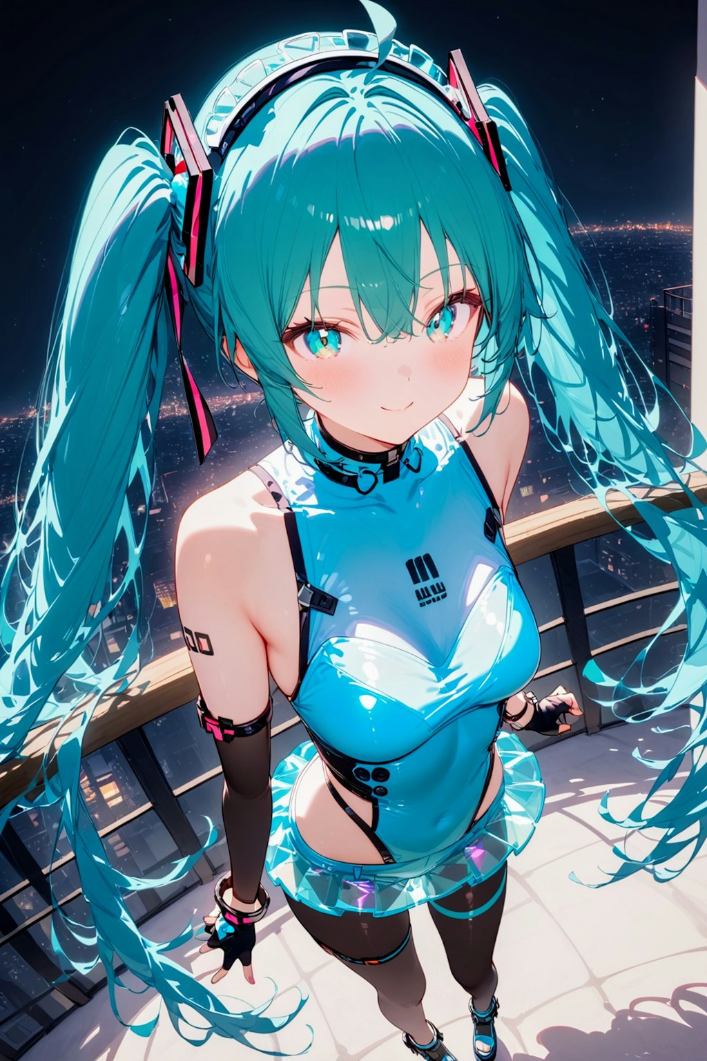 夜景と、初音さん