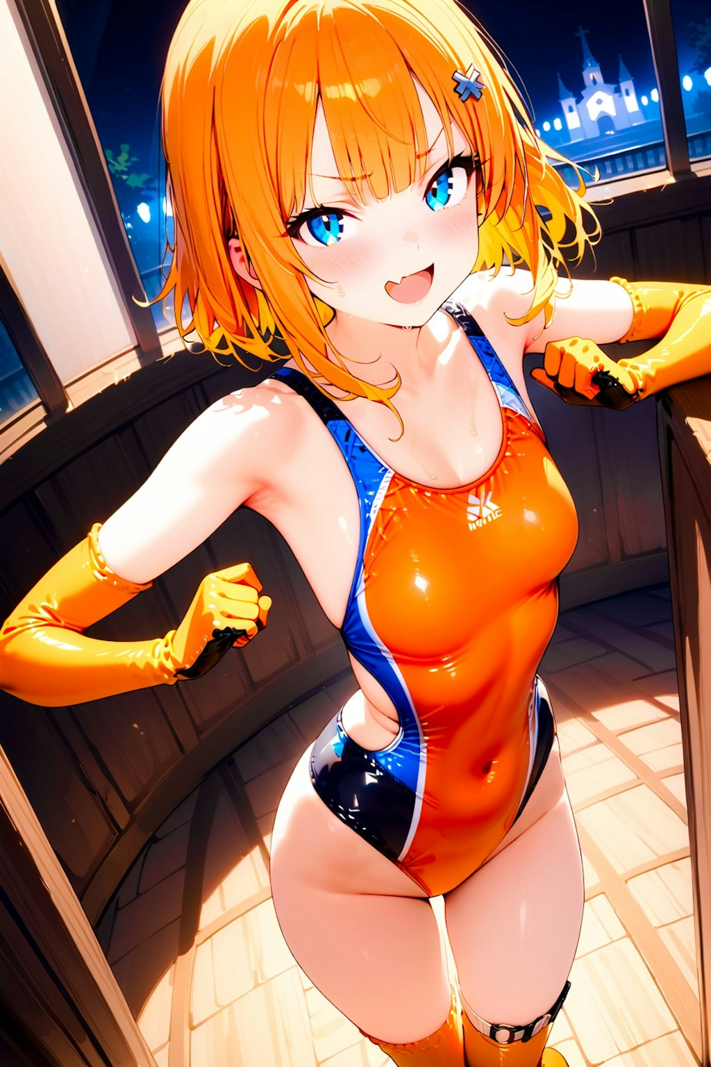 正義のちびっ子競泳水着ギャルヒロインちゃん！