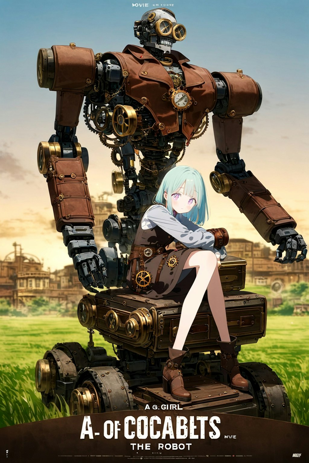 ロボットと少女、ポスター風（ALTAIR）