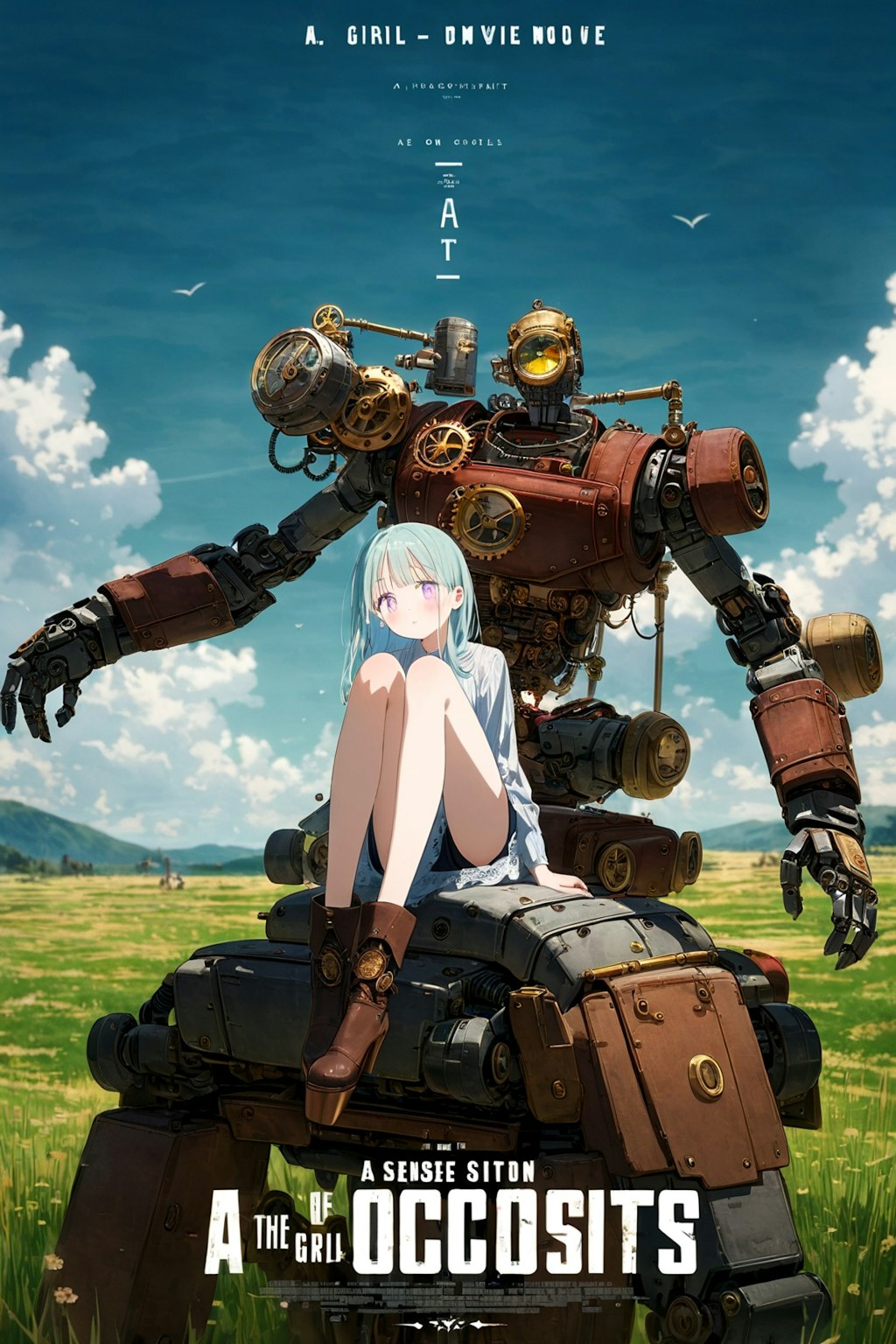 ロボットと少女、ポスター風（ALTAIR）