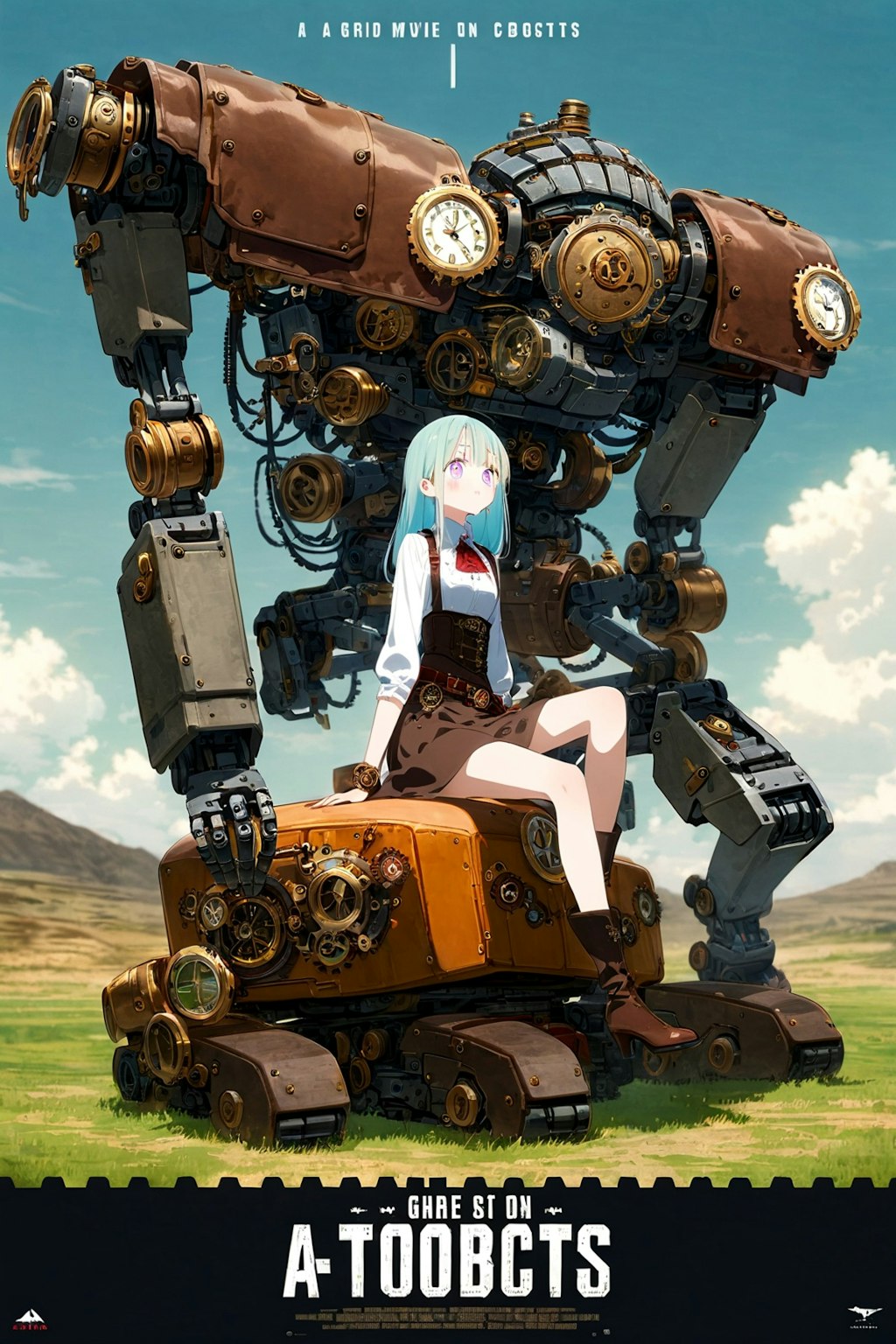 ロボットと少女、ポスター風（ALTAIR）