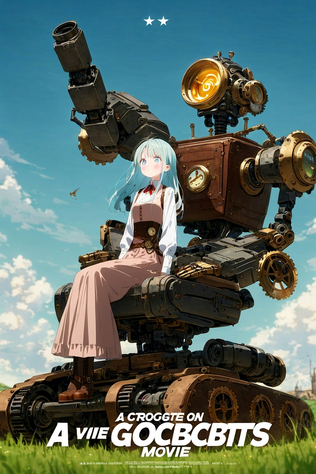 ロボットと少女、ポスター風（ALTAIR）