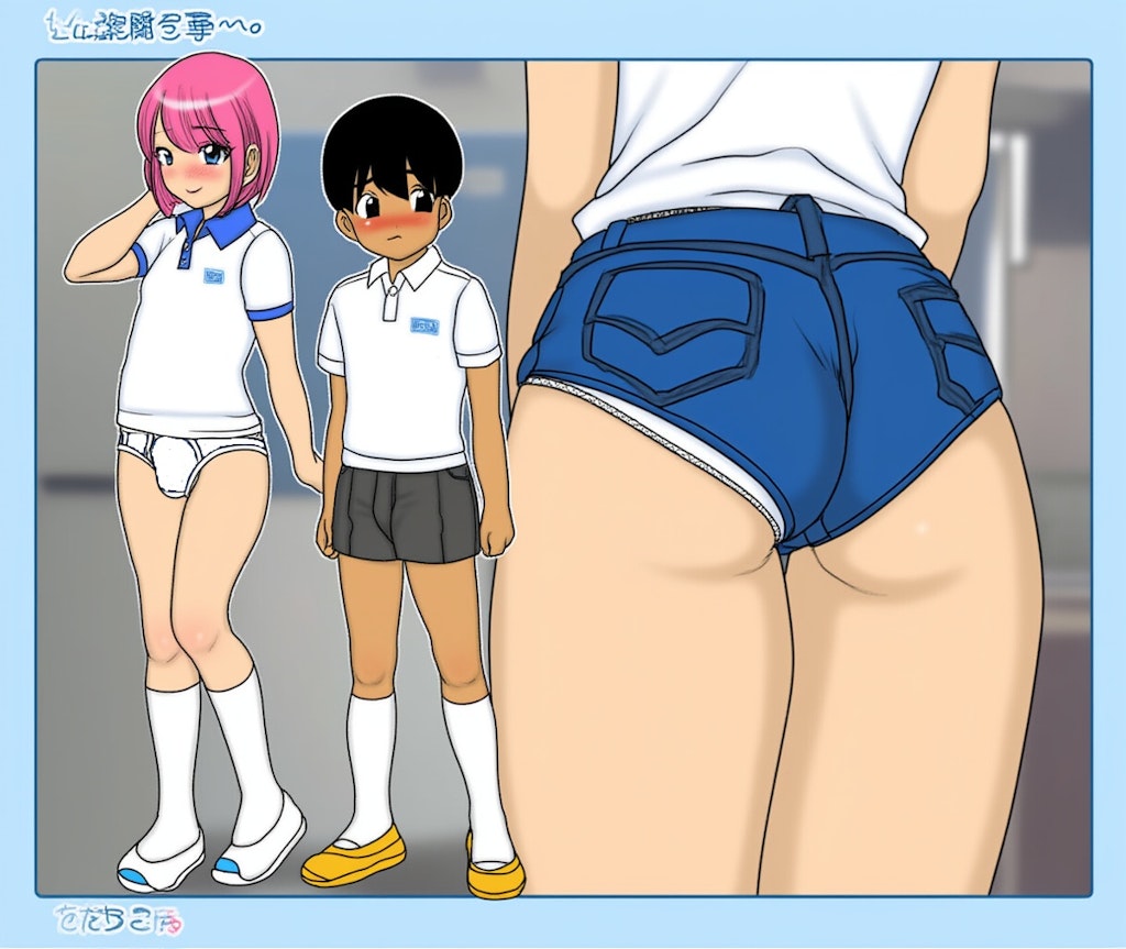 半ズボン少年と白パンツ。