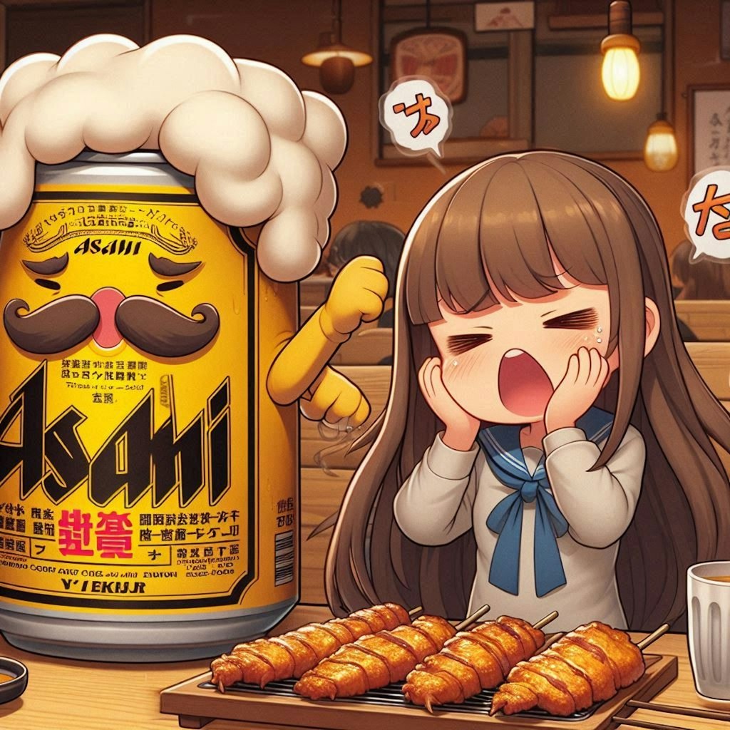 焼き鳥屋で愚痴る小さな女の子