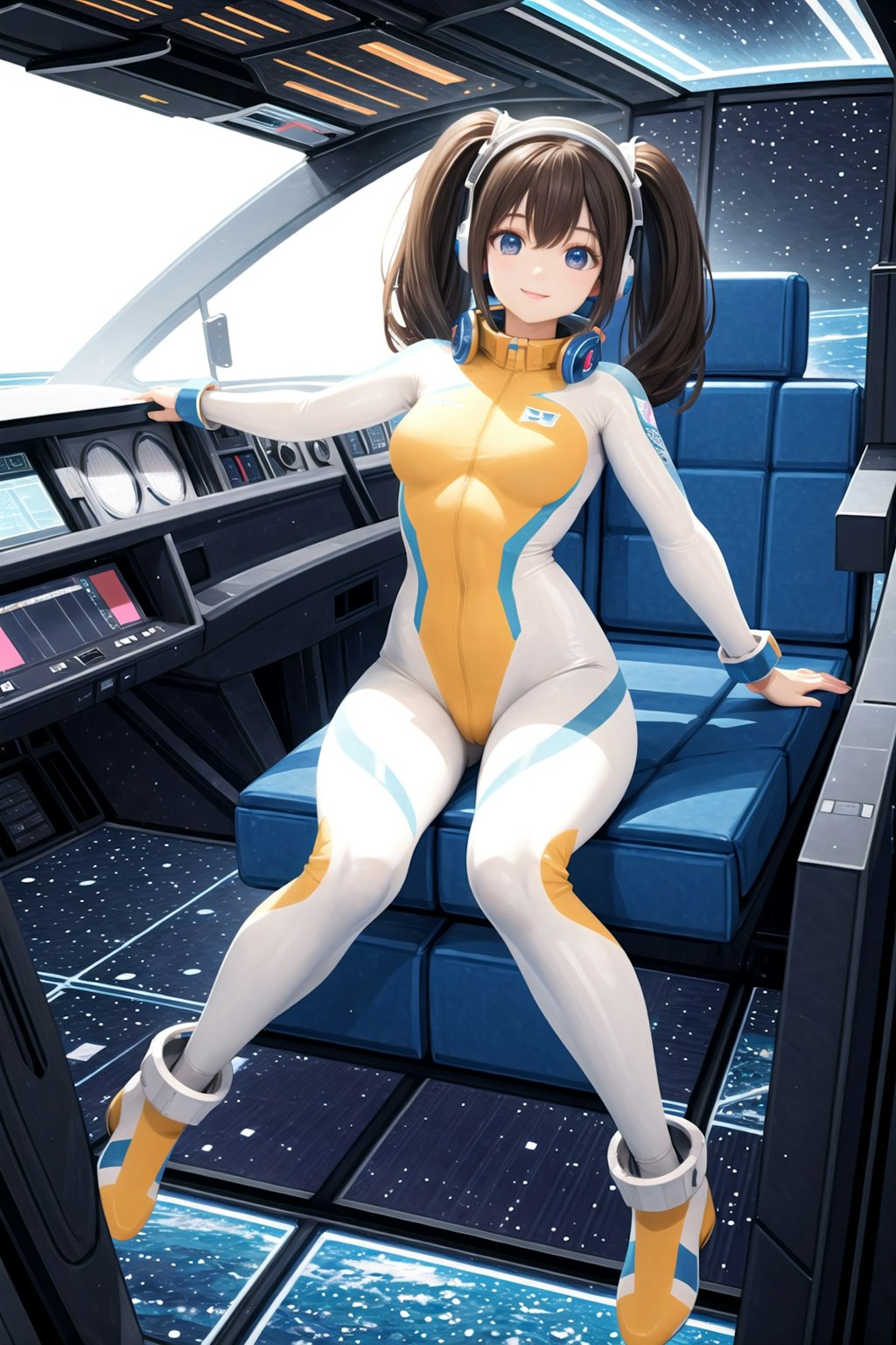 Cute skintight astronaut