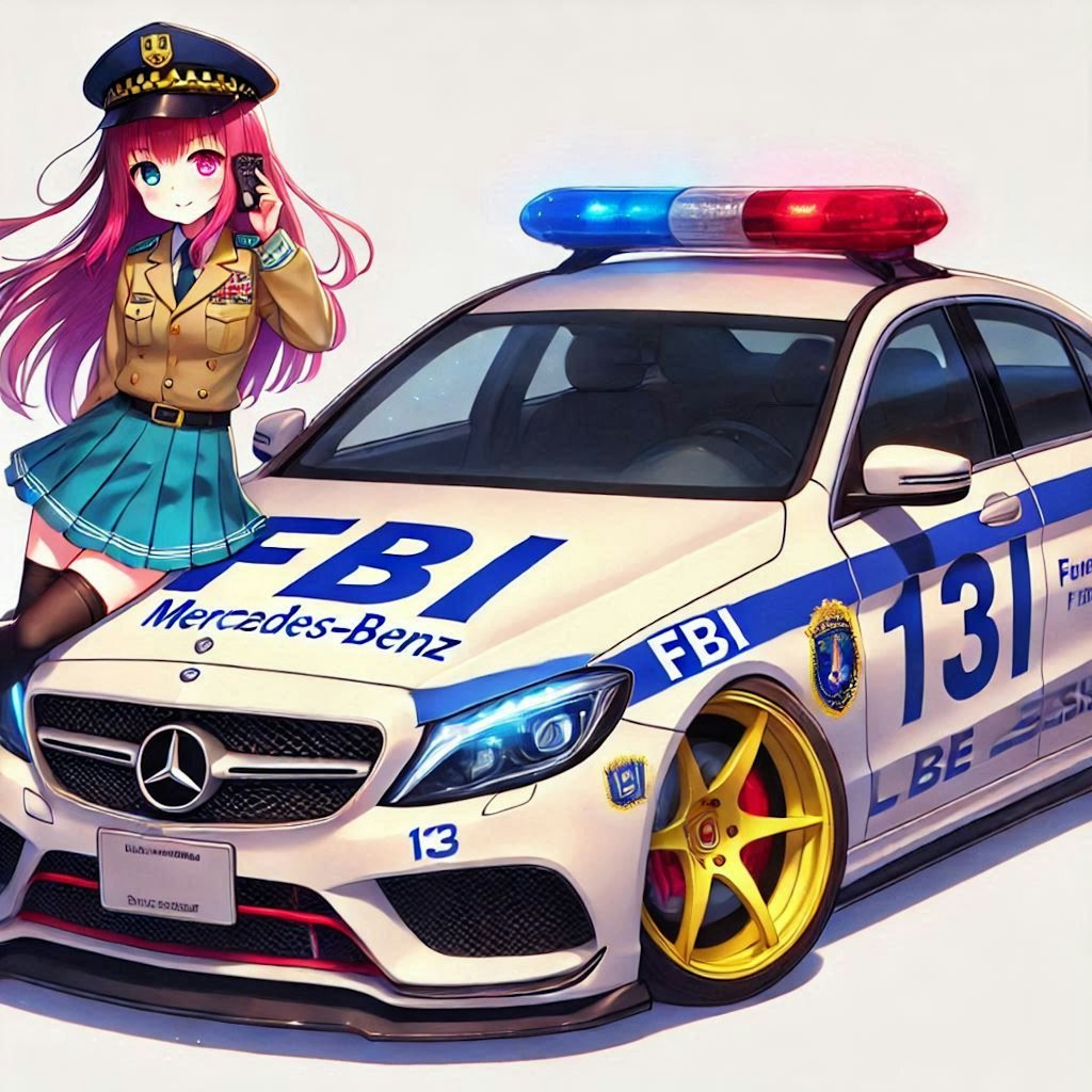 ラブライブキャラとメルセデスベンツFBIパトロールカーのドリ車