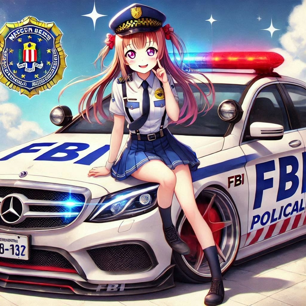 ラブライブキャラとメルセデスベンツFBIパトロールカーのドリ車