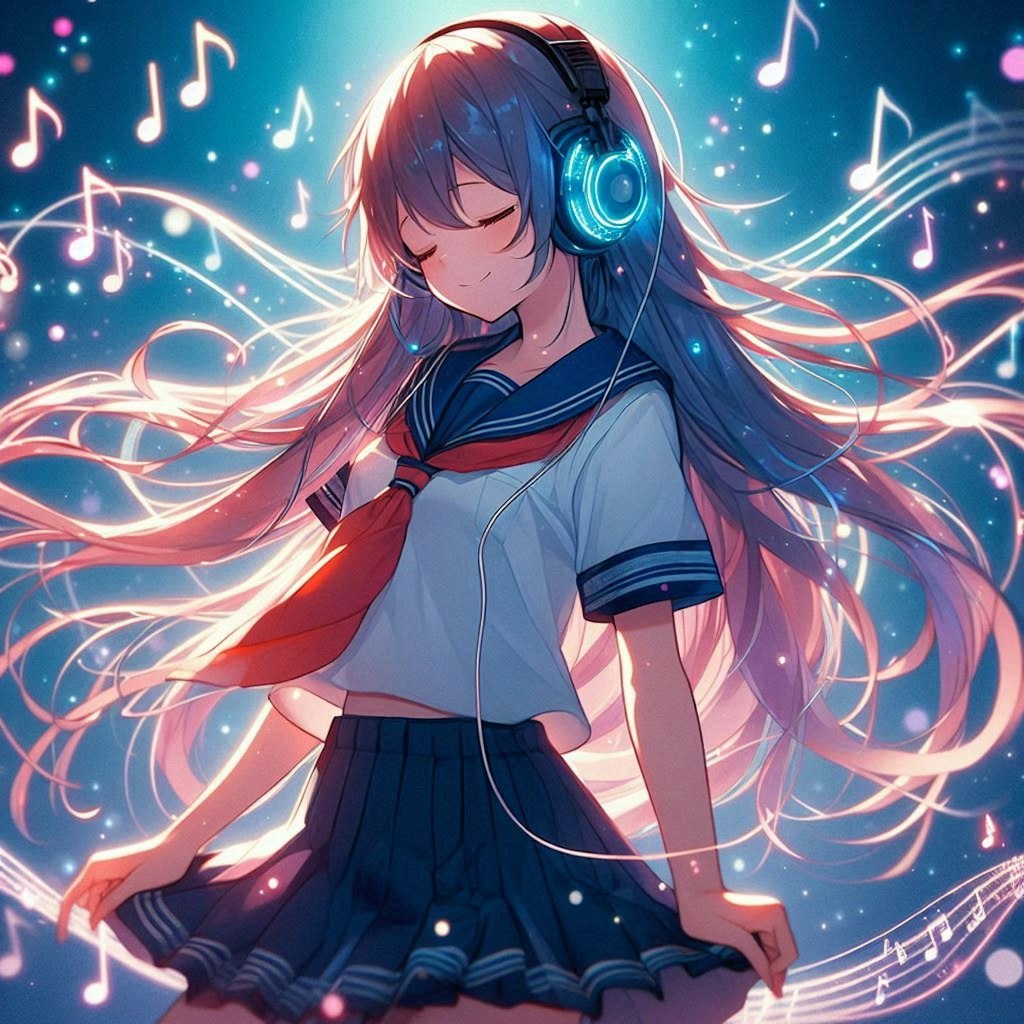 音楽の中の少女