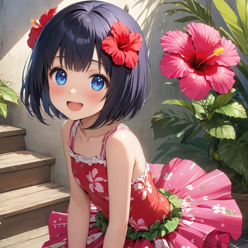 今日の誕生花はハイビスカス