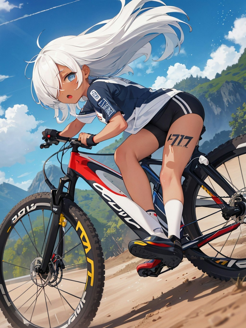 オリジナルキャラ開発中Ⅱ・サラ・リオン（仮）、自転車に乗る