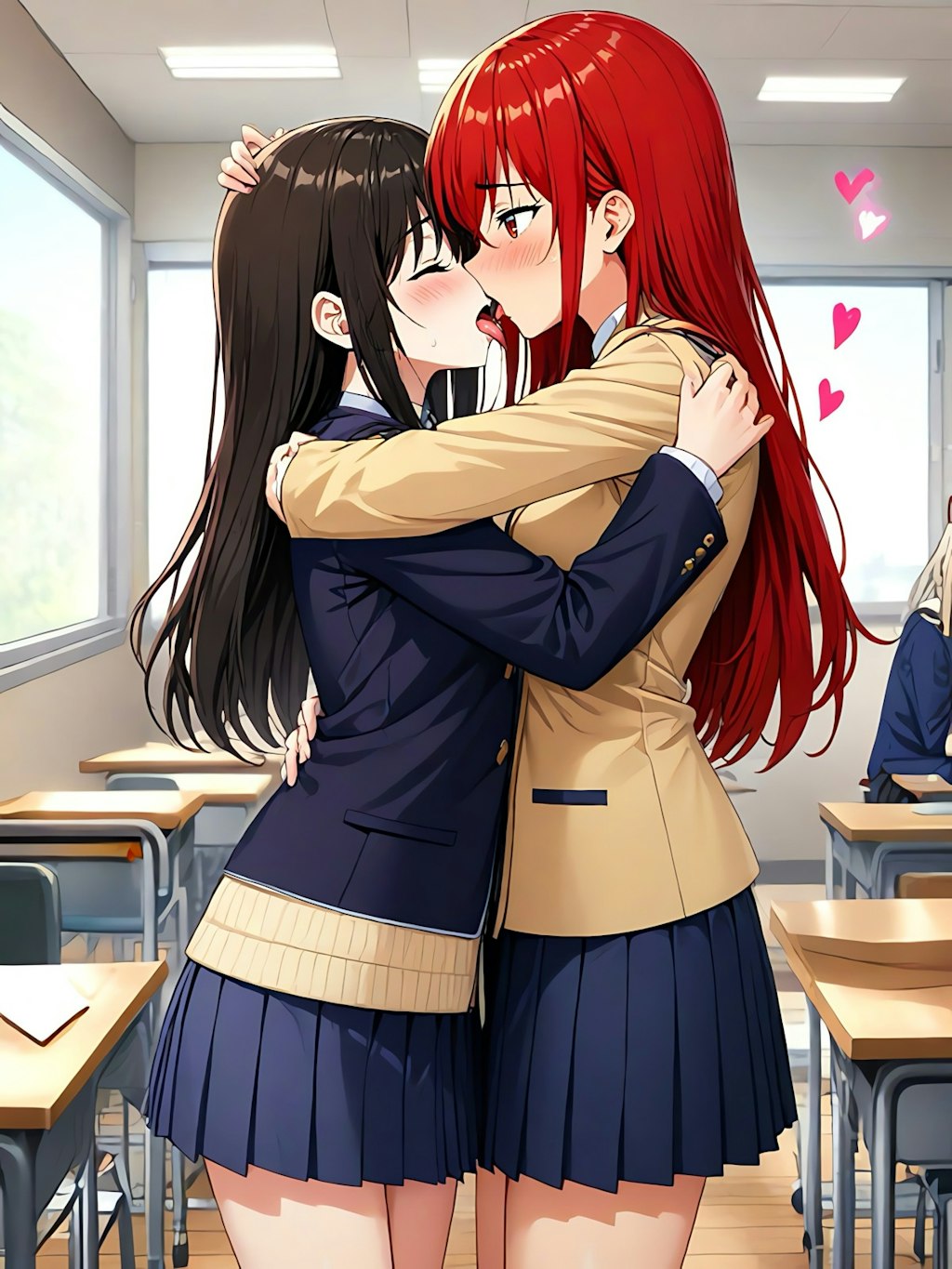 午後の教室！教室の百合💖