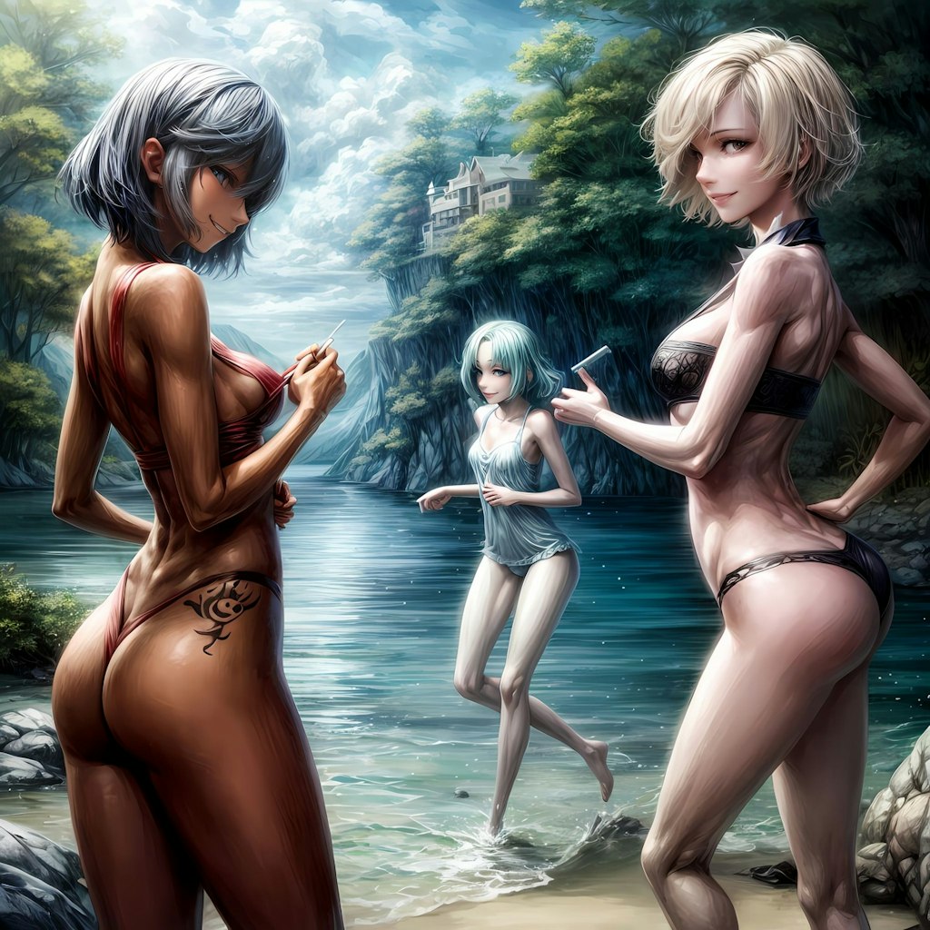 小悪魔な美少女たちが夏休みを楽しむビーチパラダイス