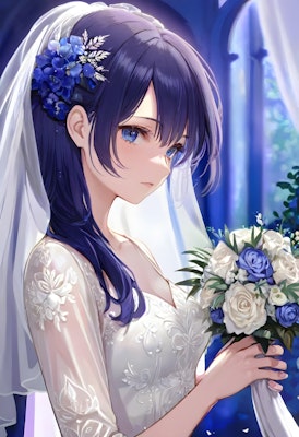 cô dâu xinh đẹp màu xanh
