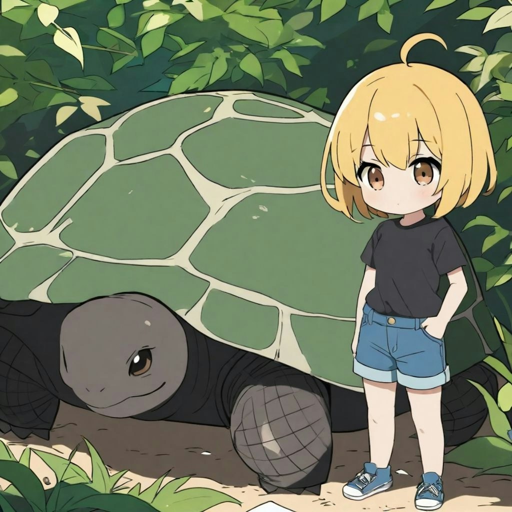 ちびユイちゃんと🐢