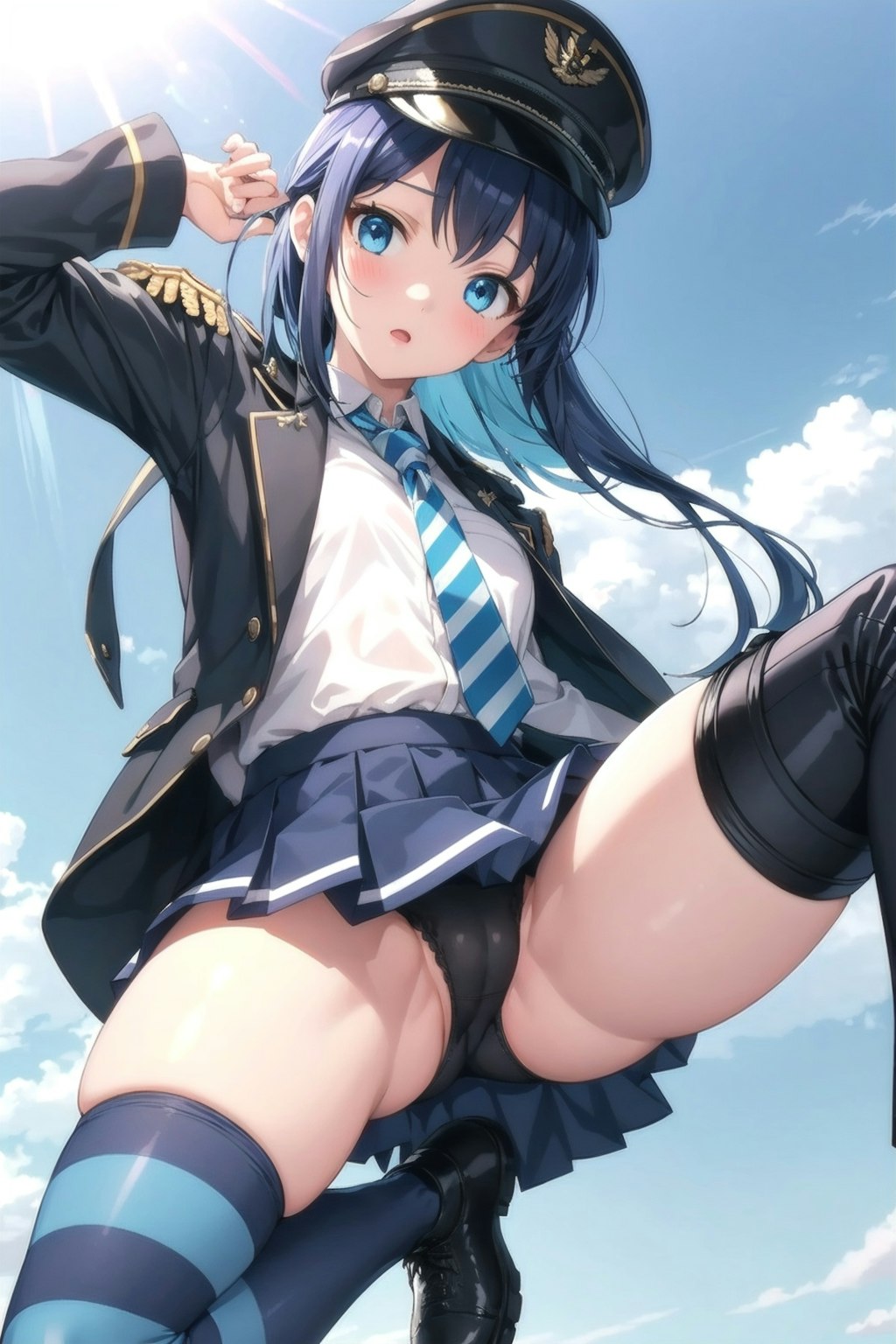 青空の様な軍服少女