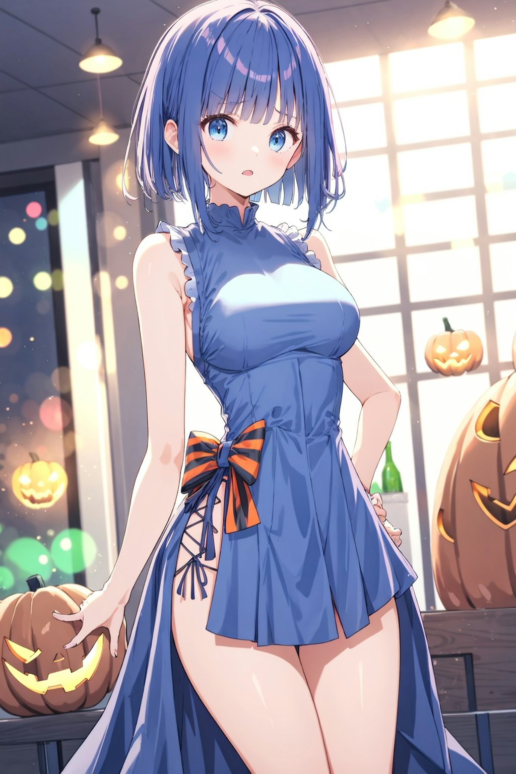 昨日投稿したチャイナ服の高校生をハロウィン風にアレンジしました