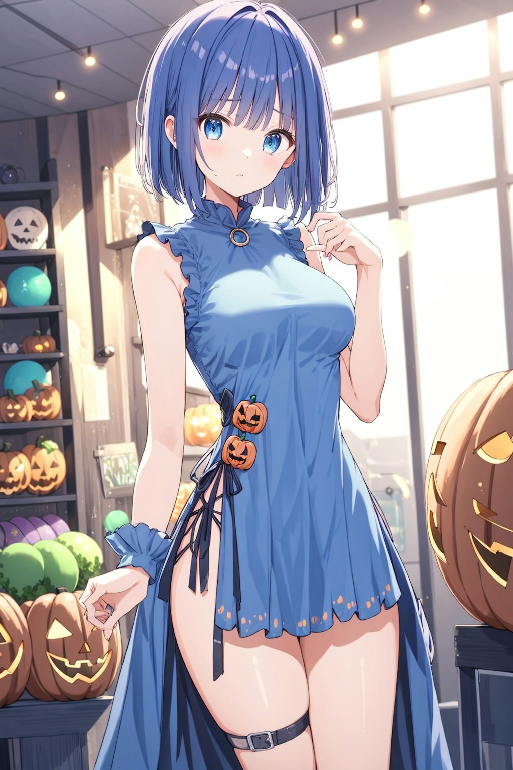 昨日投稿したチャイナ服の高校生をハロウィン風にアレンジしました