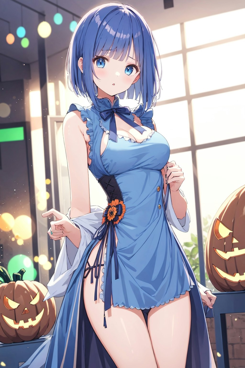 昨日投稿したチャイナ服の高校生をハロウィン風にアレンジしました