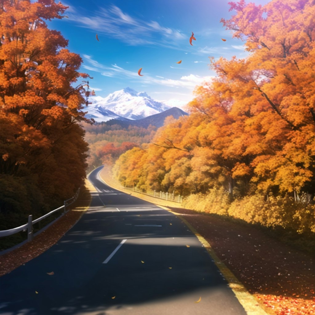 冠雪する山と深まる秋