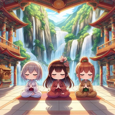 滝のある禅寺で瞑想体験