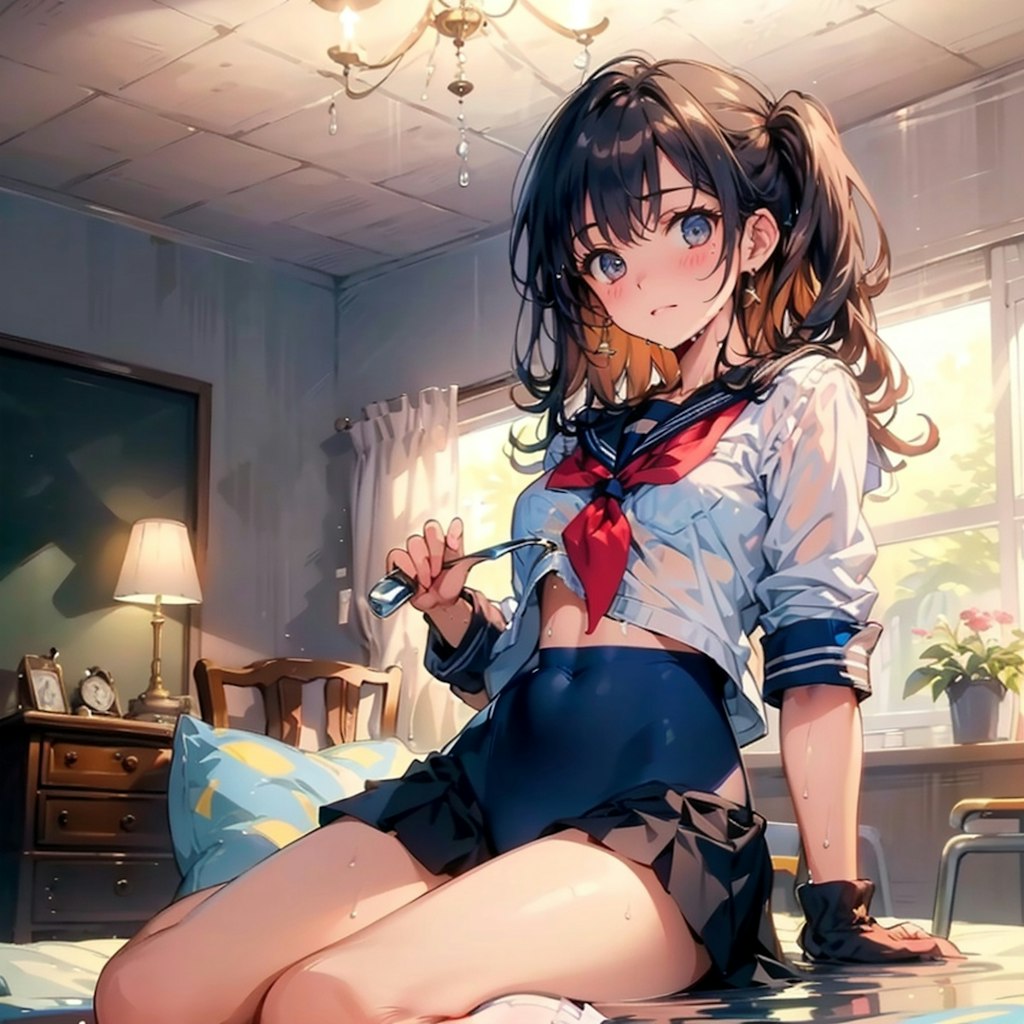 セーラー服スクール水着紺ハイソックス