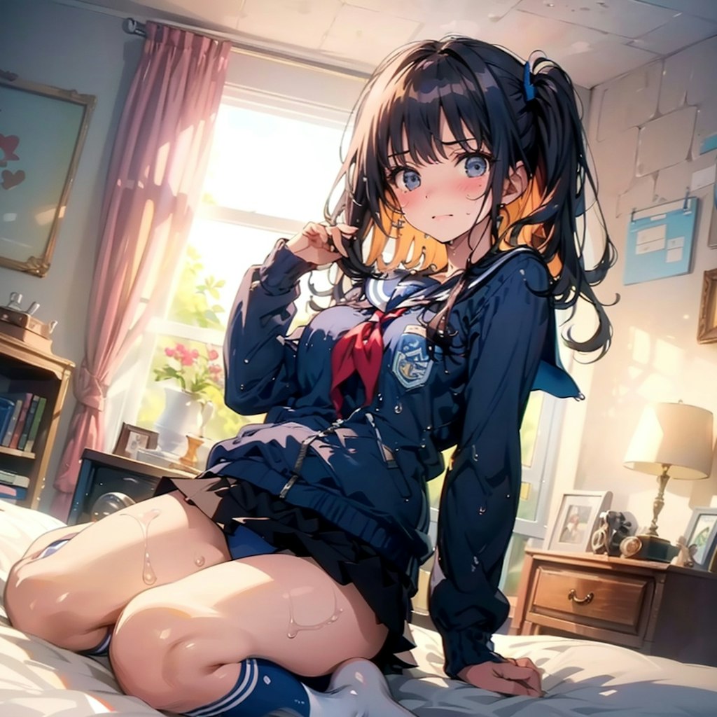 セーラー服スクール水着紺ハイソックス