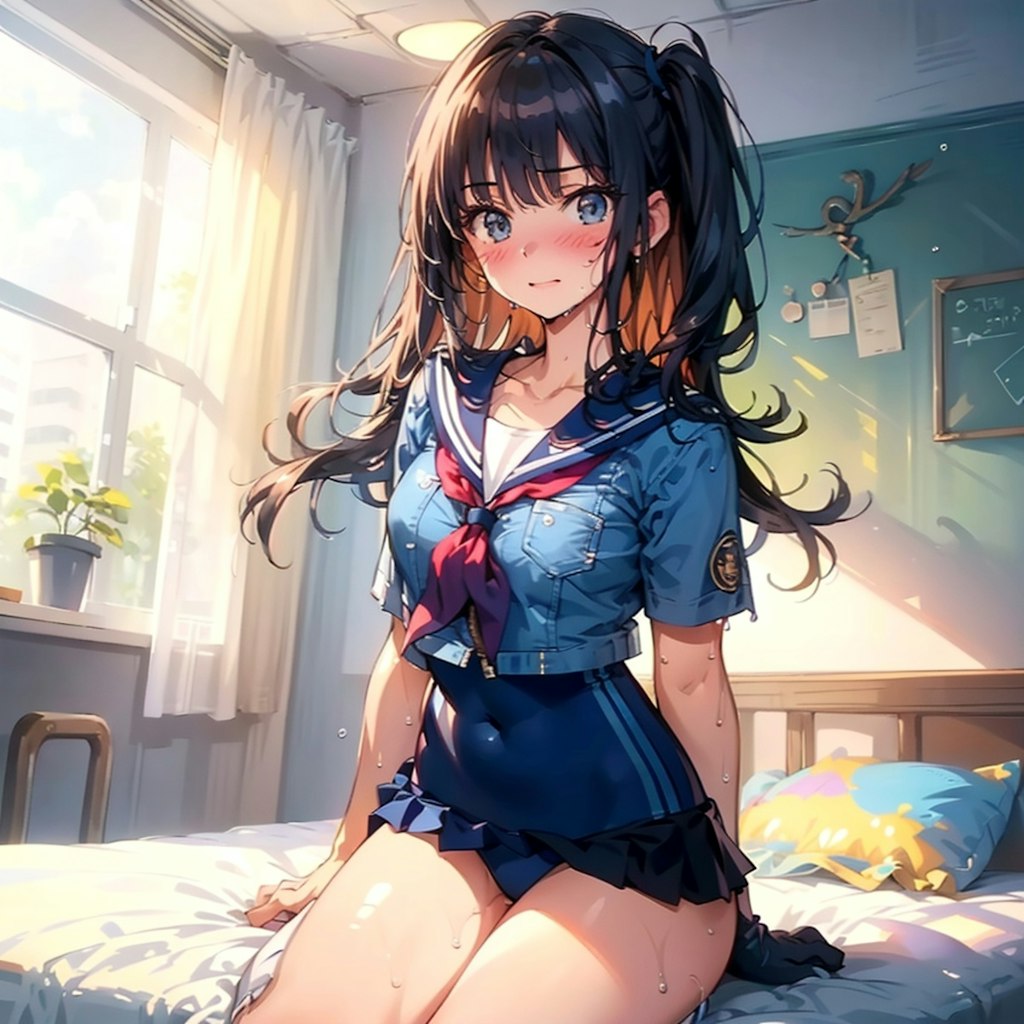 セーラー服スクール水着紺ハイソックス