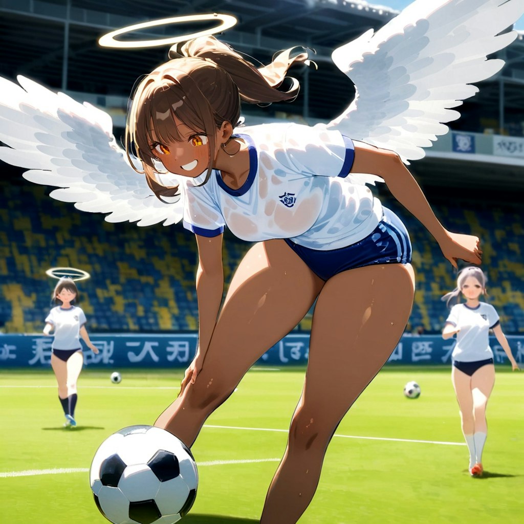 褐色ブルマ天使さんとサッカー