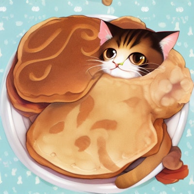 猫パンケーキ | chichi-pui（ちちぷい）AIイラスト専用の投稿サイト