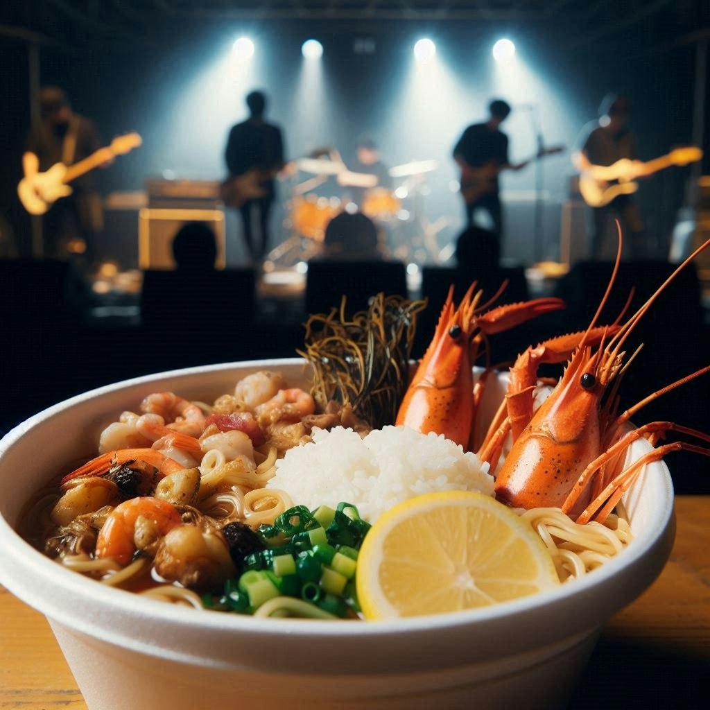 ライブ会場のseafood noodle