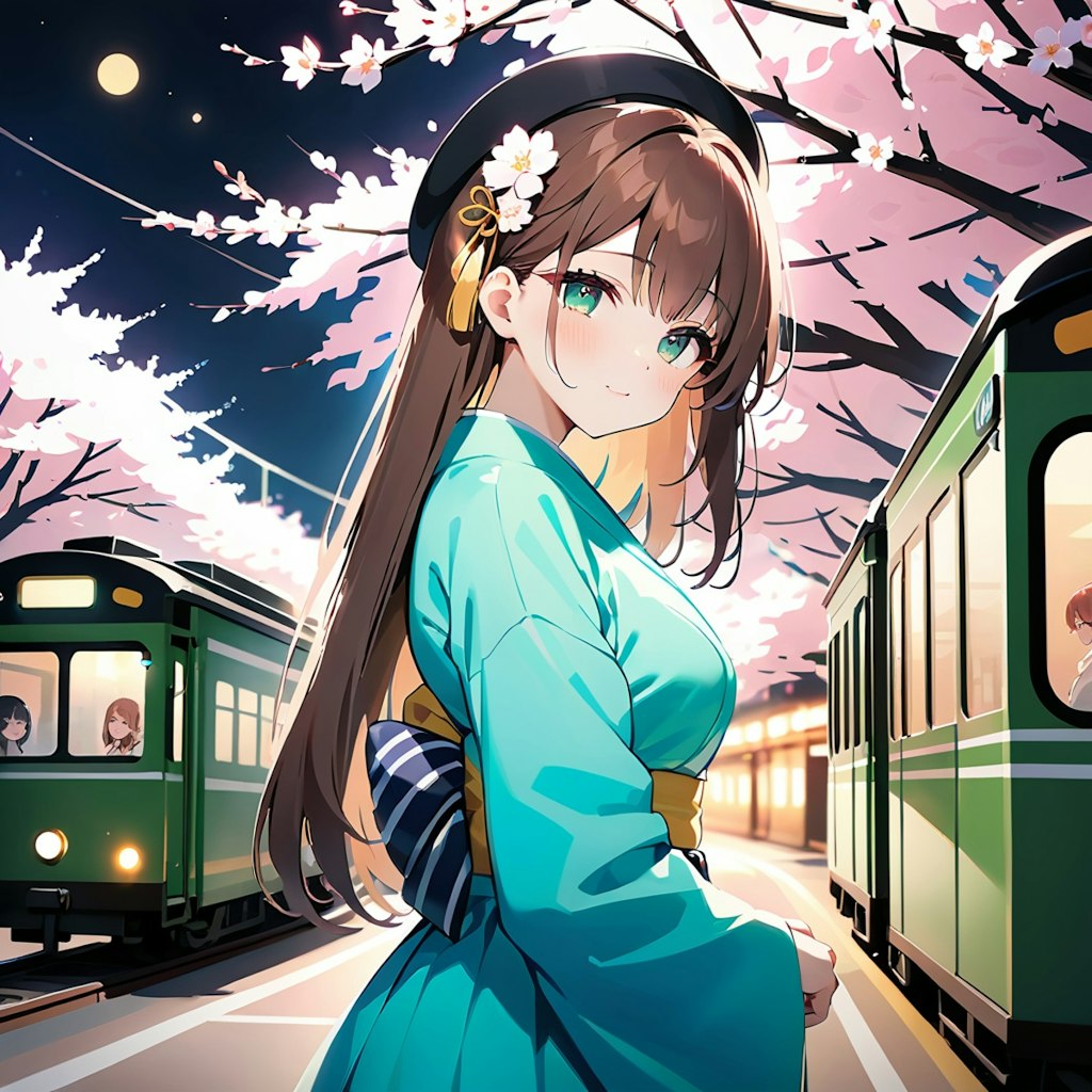 夜行列車の夜桜ツアー