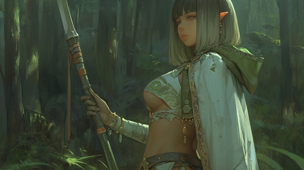 Elf Ranger in deep forest